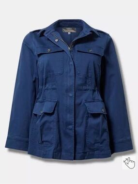 Torrid Stretch Twill Anorak Jacket - Medieval Blue